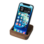 Lade das Bild in den Galerie-Viewer, Handystand Handyhalter Gravur personalisiert Holz Walnuss
